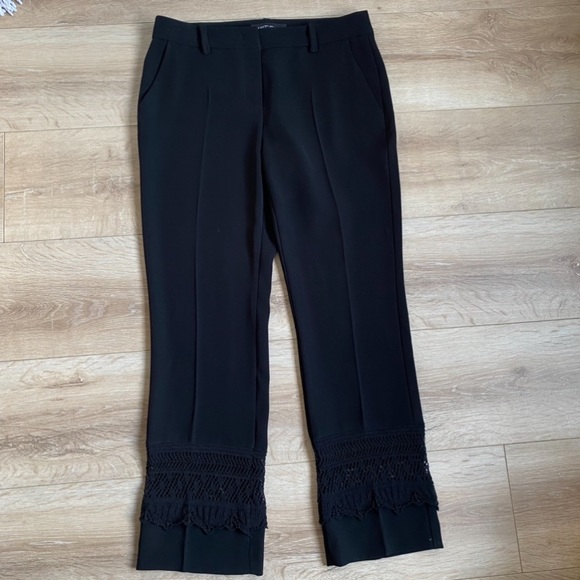 Marc Cain Pants Women's Trouser Crochet Lace Black Straight Size N2 3 - Picture 5 of 16
